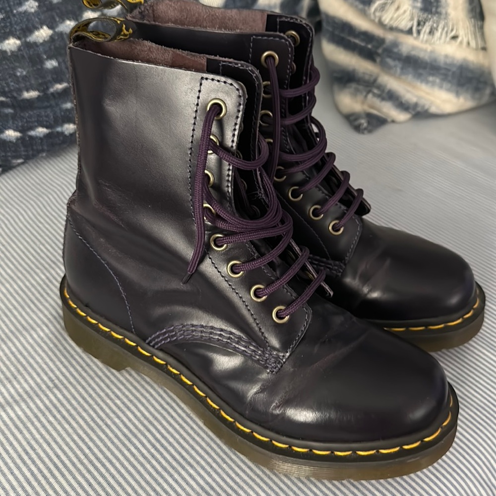 Doc marten eggplant purple boots size 7